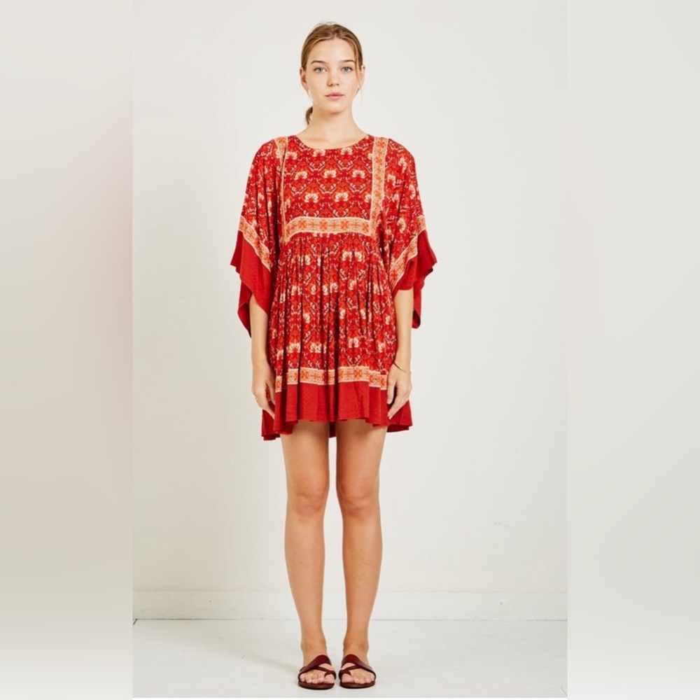 Spell Jewel Tunic Dress, Red, SM